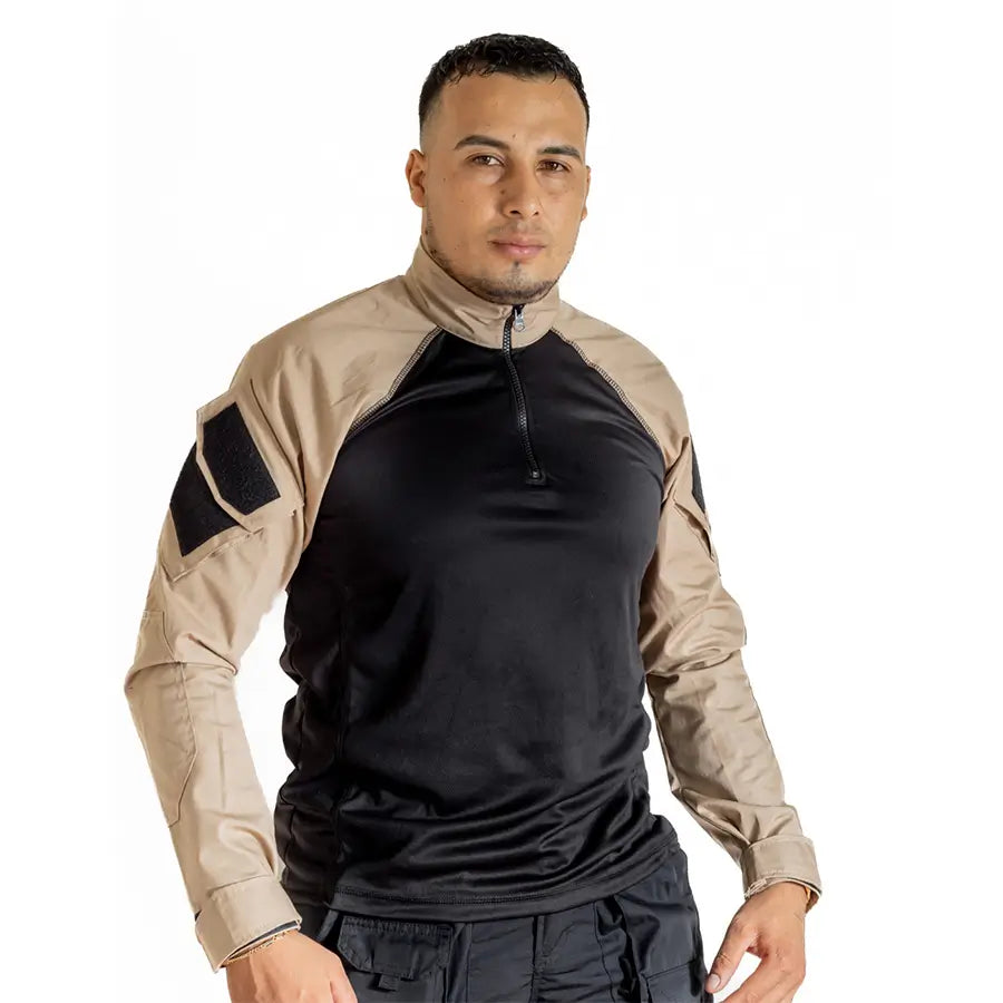 Buzo Tactico Combat Hibrido Negro Beige