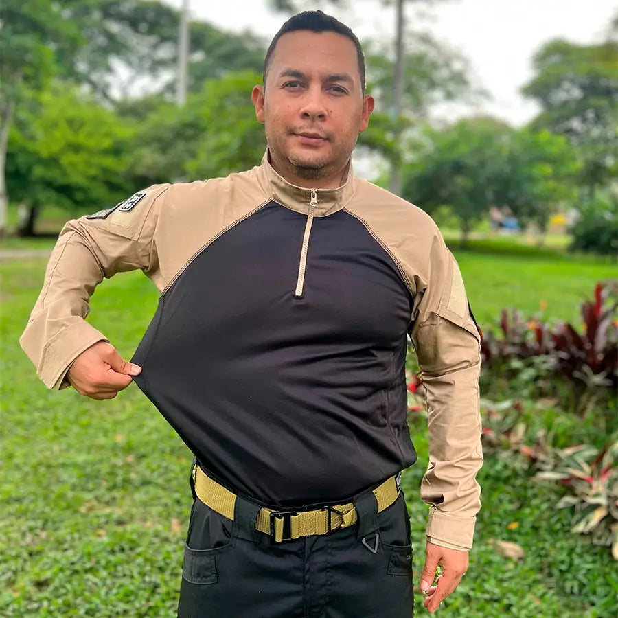 Buzo Tactico Combat Hibrido Negro Beige