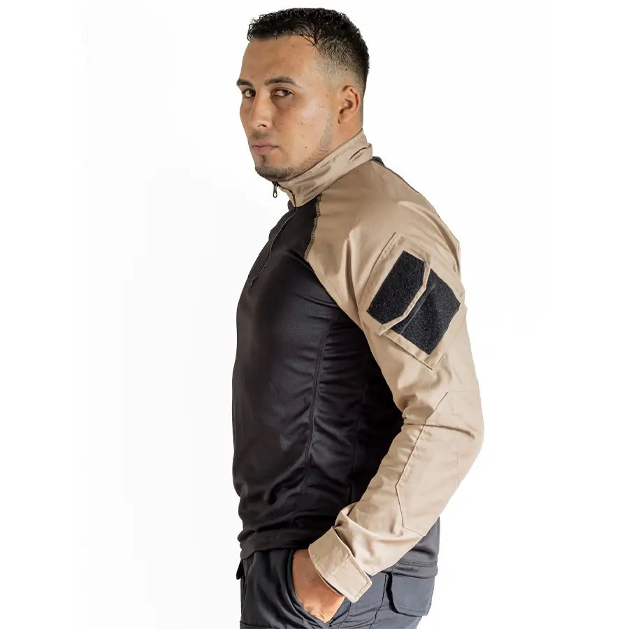 Buzo Tactico Combat Hibrido Negro Beige