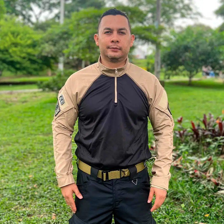 Buzo Tactico Combat Hibrido Negro Beige