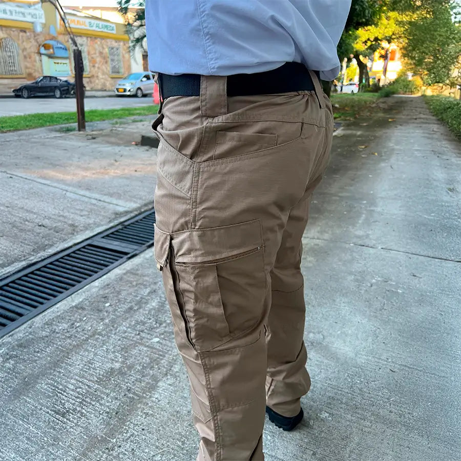 Pantalon Tactico Cargo 10 Bolsillos Beige
