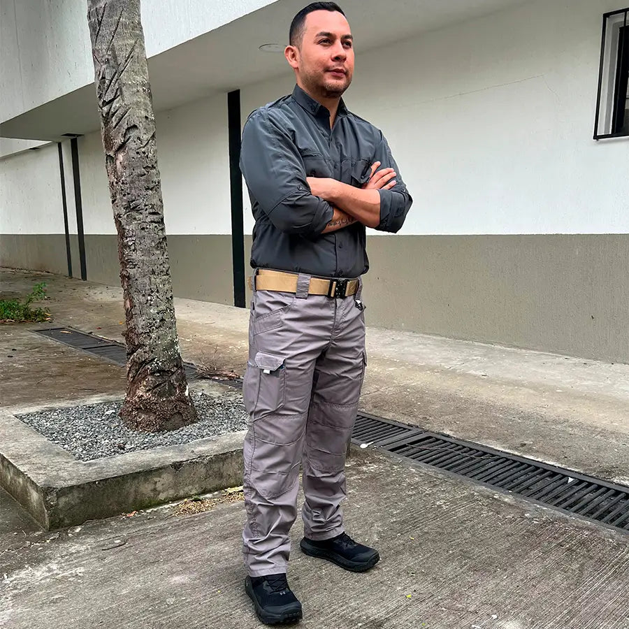 Pantalon Tactico Cargo 10 Bolsillos Gris