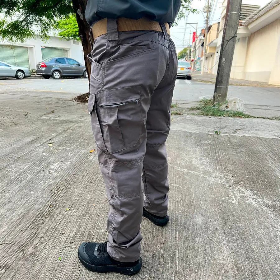 Pantalon Tactico Cargo 10 Bolsillos Gris
