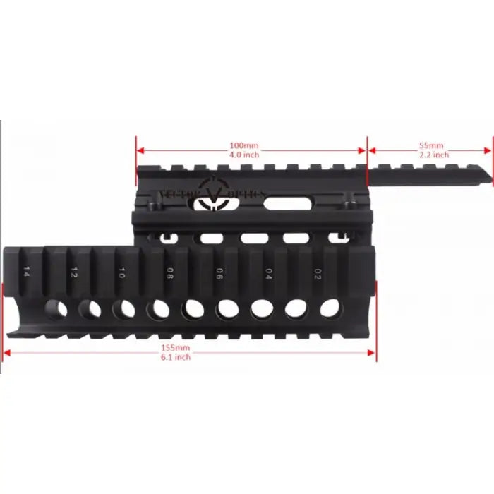 Riel para Galil o AK47 14cm