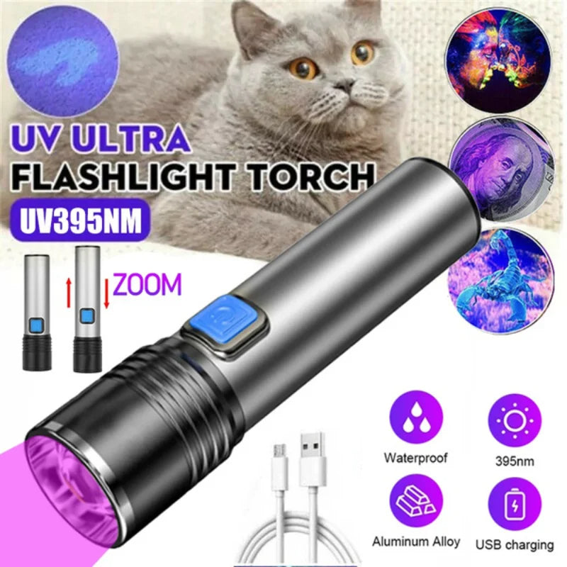 Linterna Aluminio Recargable UV K37