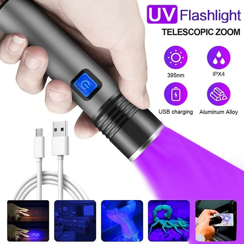 Linterna Aluminio Recargable UV K37