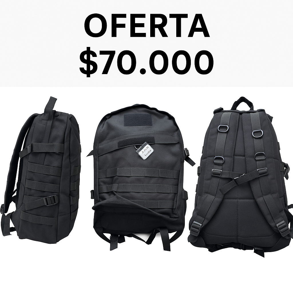 Morral Táctico 45 litros Negro EG0634