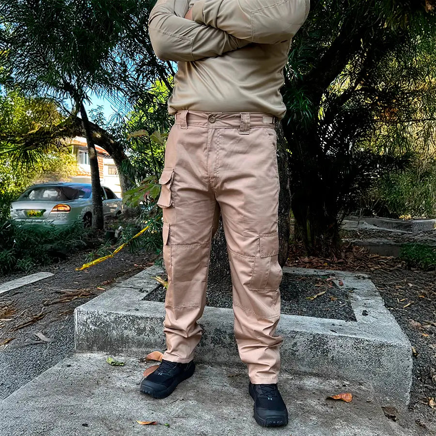 Pantalón Táctico Cargo 7 Bolsillos Beige