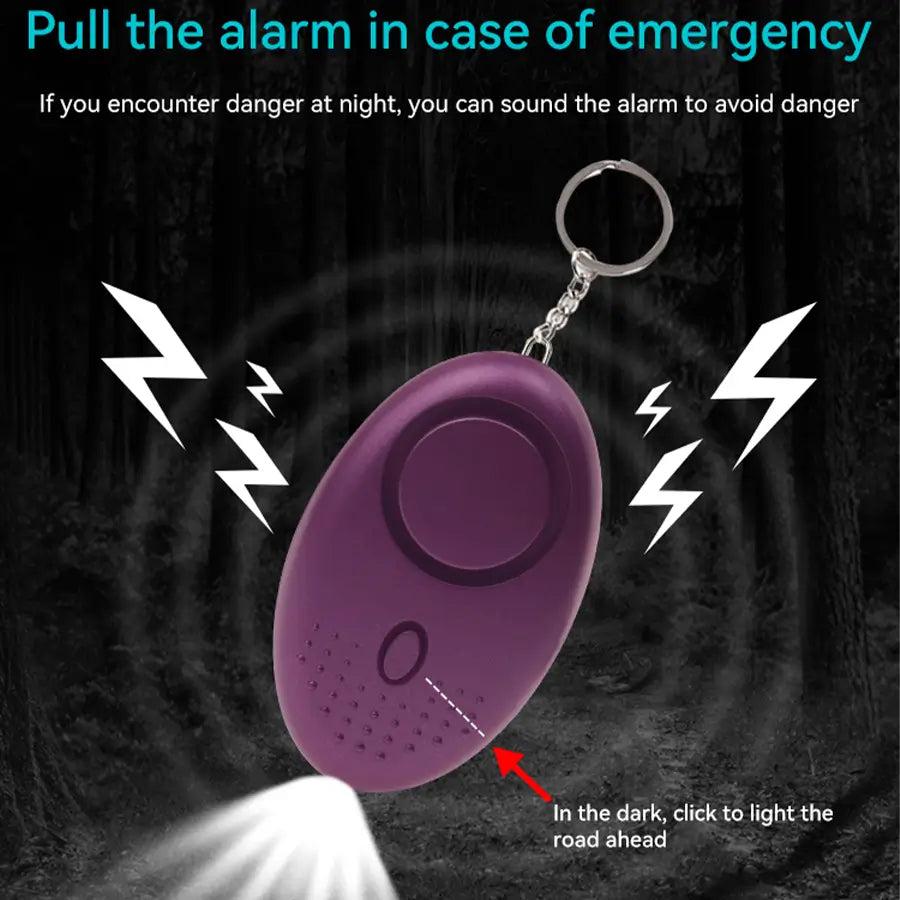 Alarma Personal Con Linterna Negro