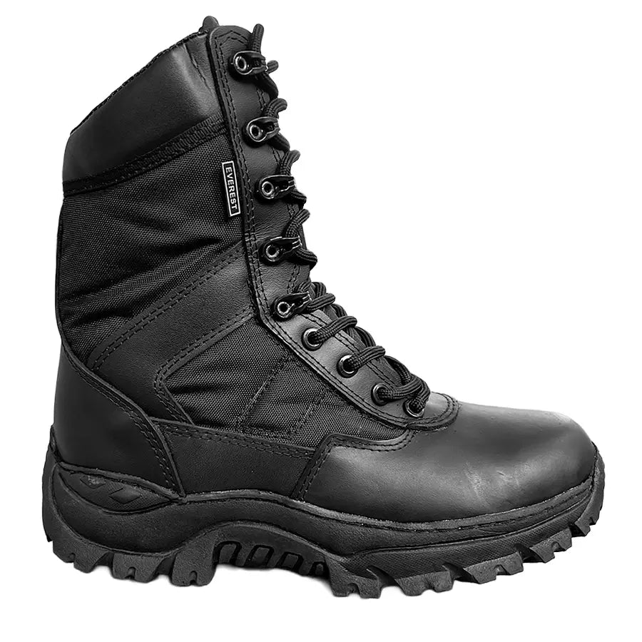 Bota Tenis Cremallera Caña Alta Negro