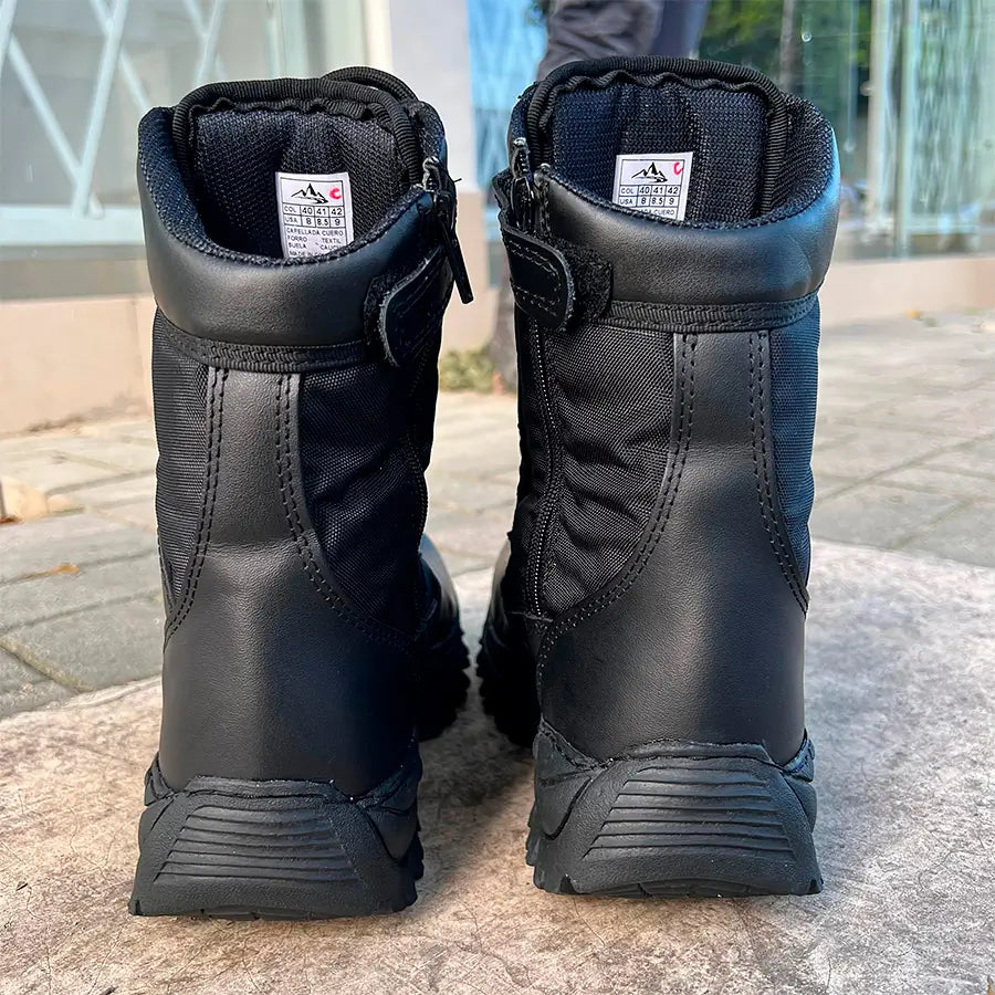 Bota Tenis Cremallera Caña Alta Negro