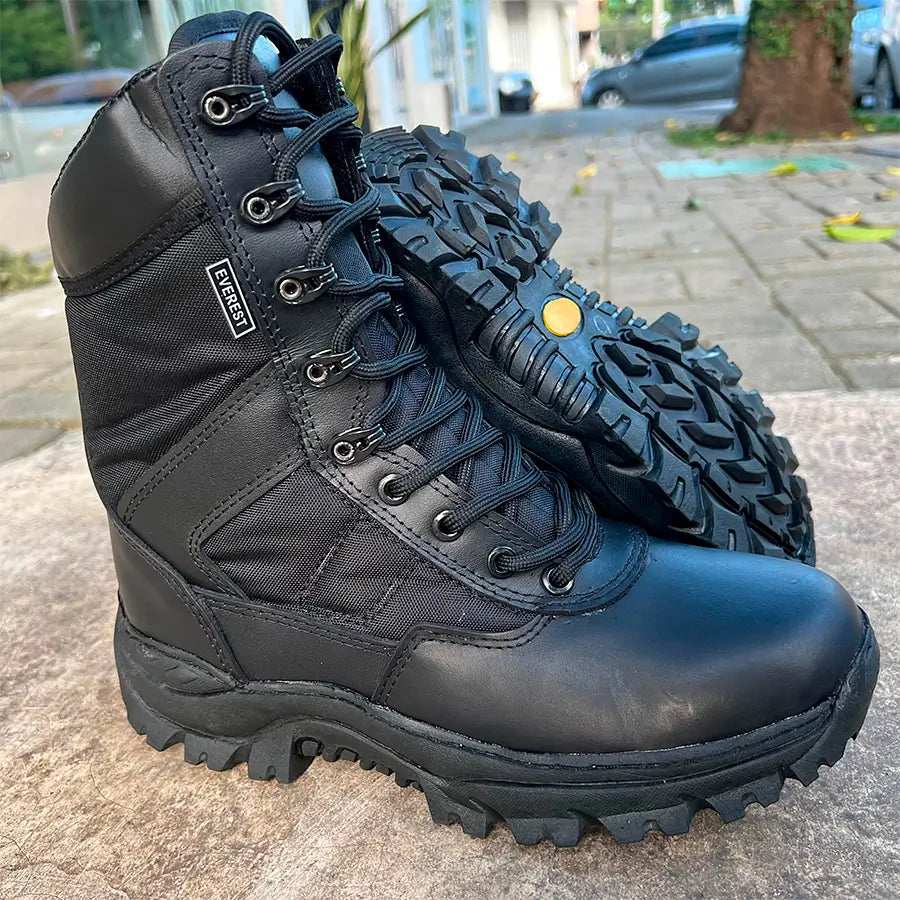 Bota Tenis Cremallera Caña Alta Negro