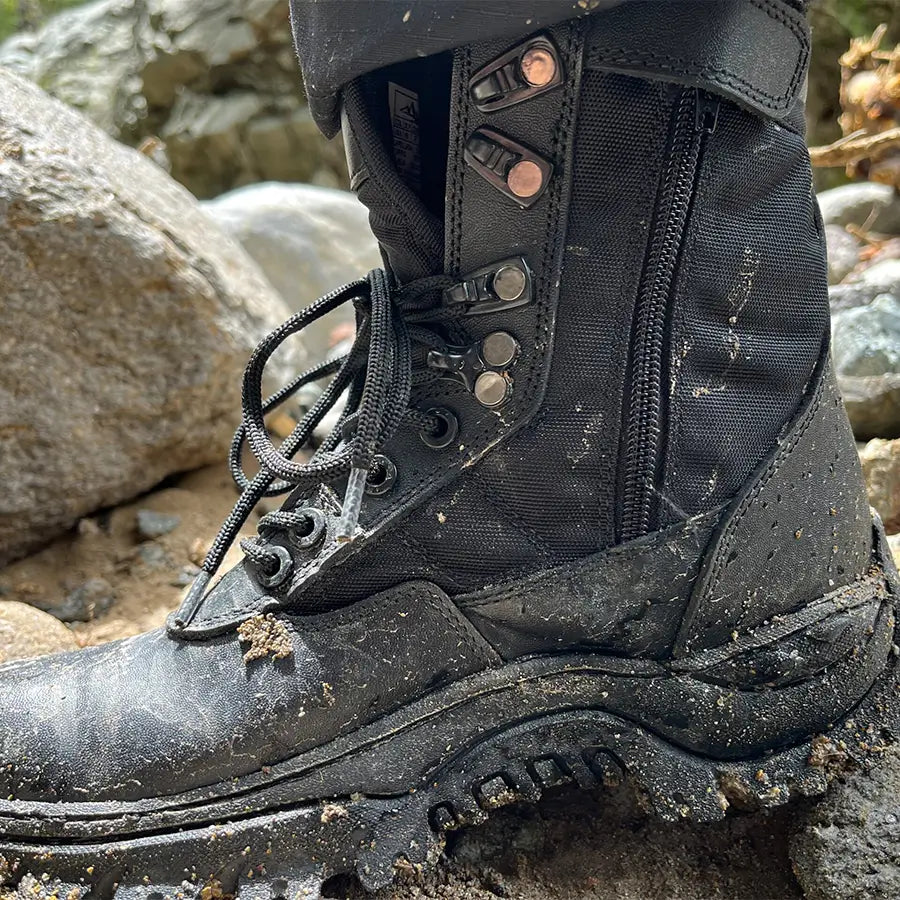 Bota Tenis Cremallera Caña Alta Negro