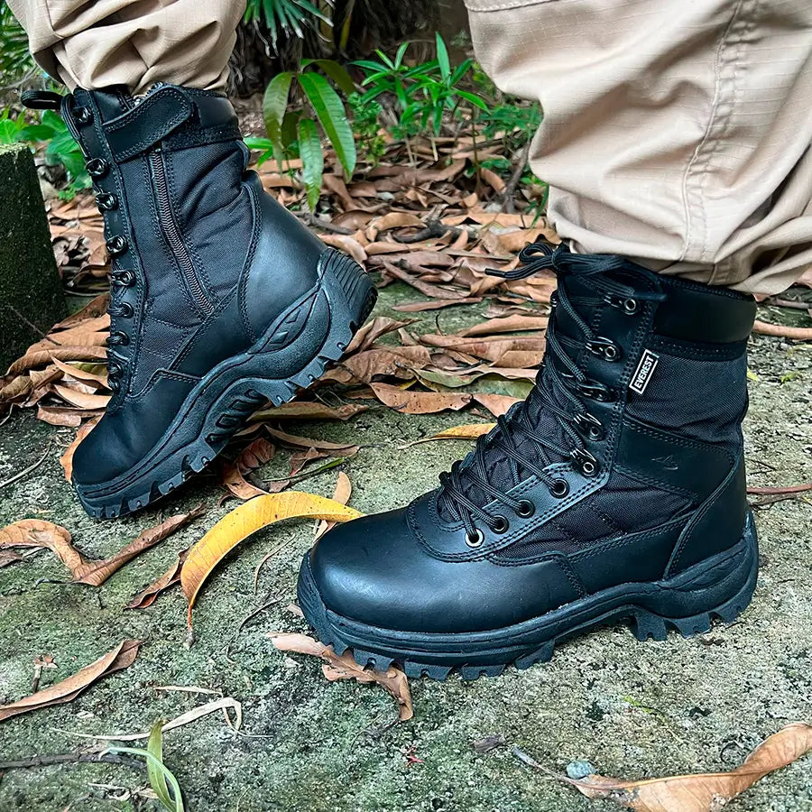 Bota Tenis Cremallera Caña Alta Negro