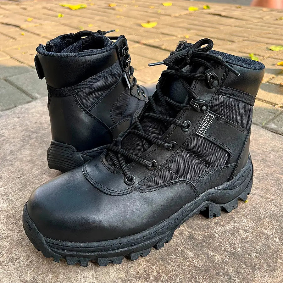 Bota Tenis Cremallera Caña Media Negro