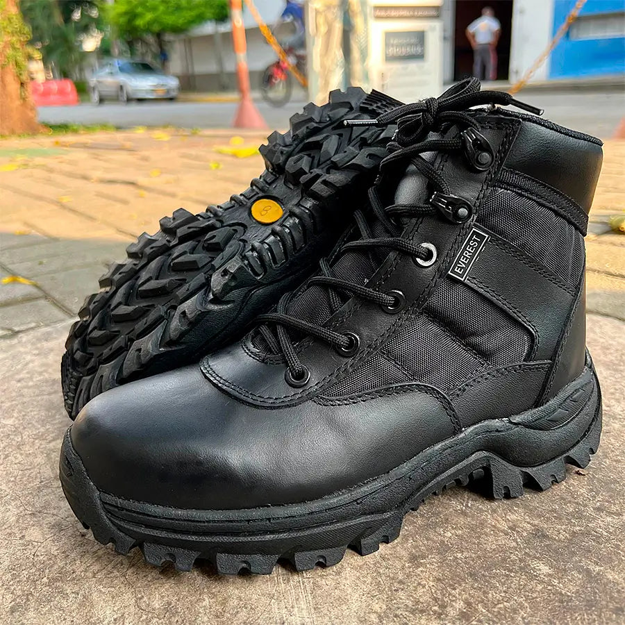 Bota Tenis Cremallera Caña Media Negro