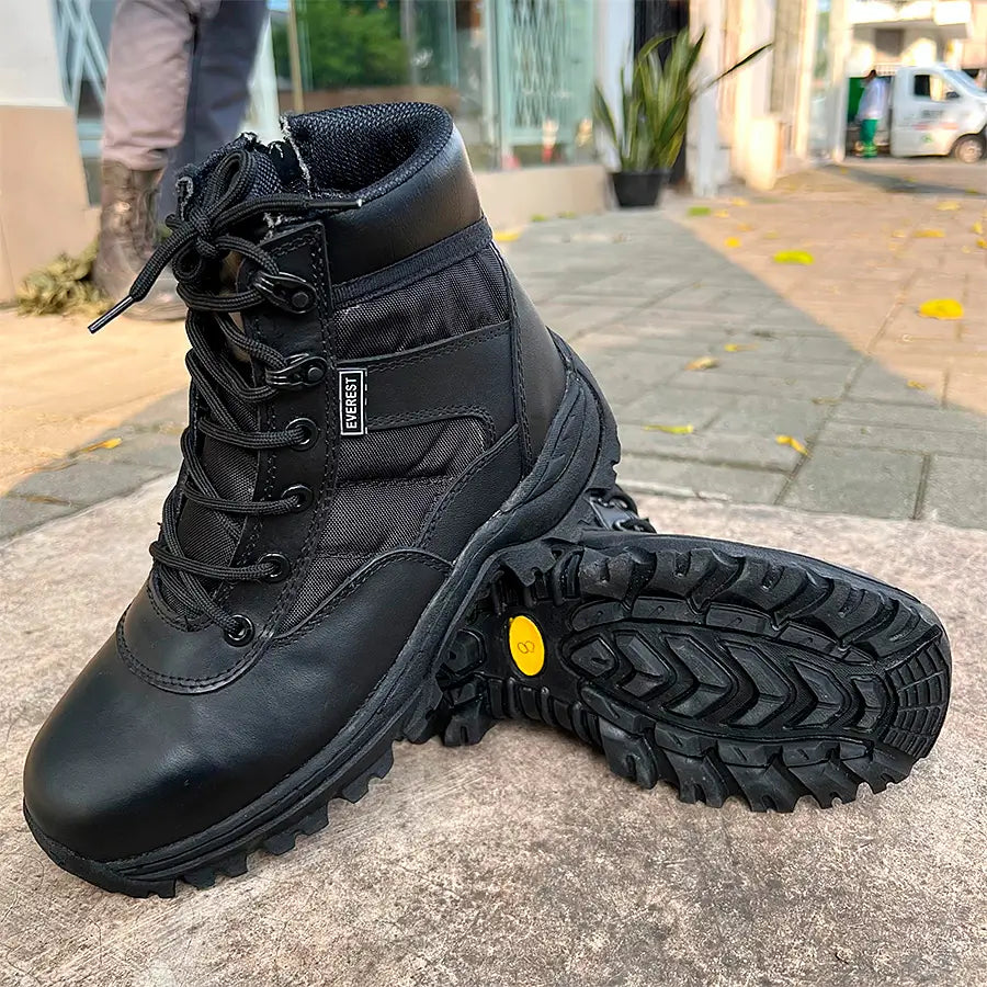 Bota Tenis Cremallera Caña Media Negro