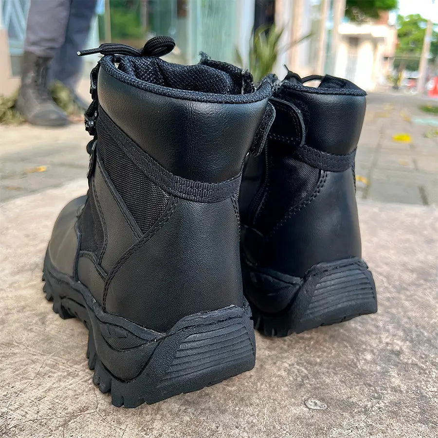 Bota Tenis Cremallera Caña Media Negro