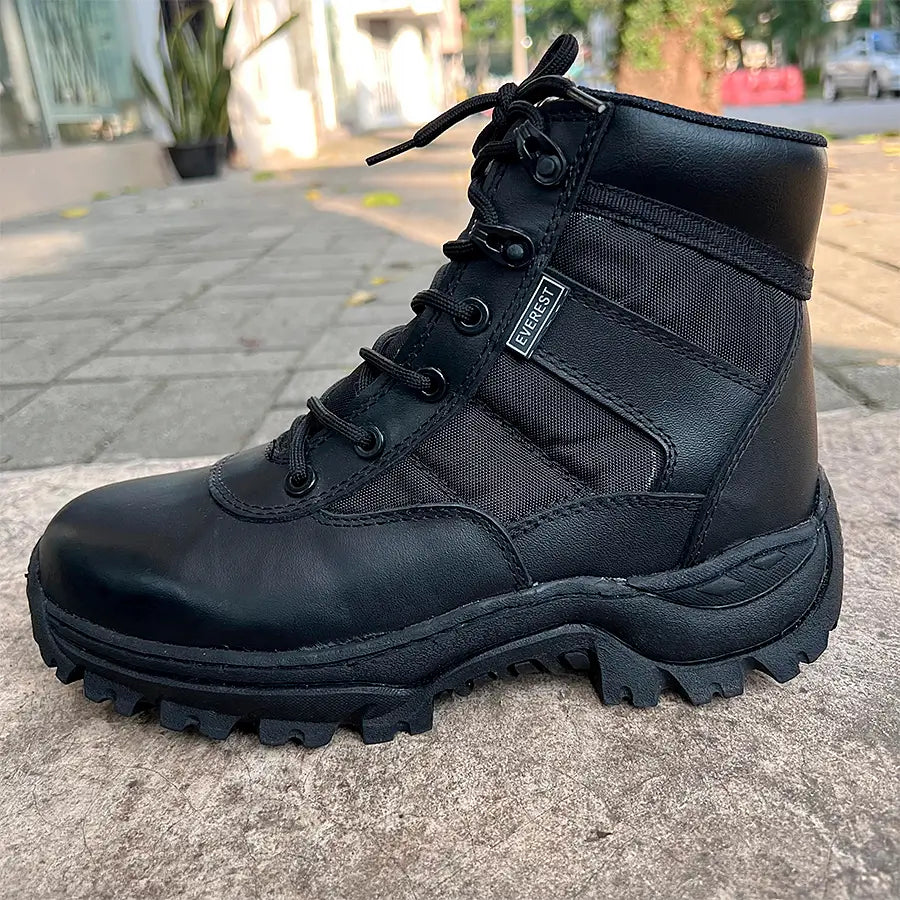 Bota Tenis Cremallera Caña Media Negro
