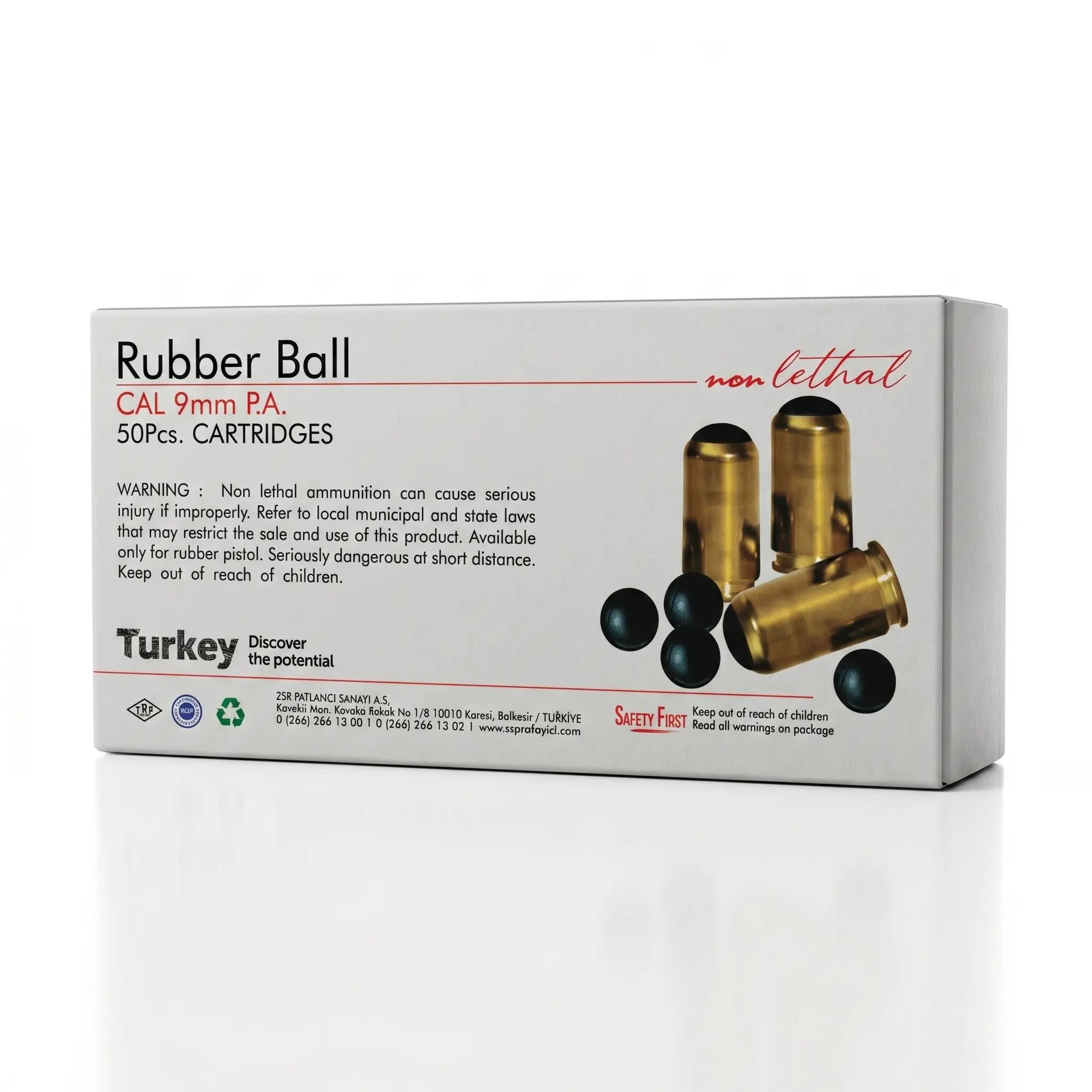 Municion Traumatica Rubber Ball Original 9mm