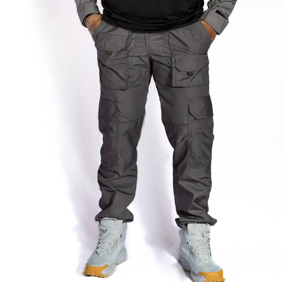 Pantalon Tactico Cargo 8 Bolsillos Gris Raton