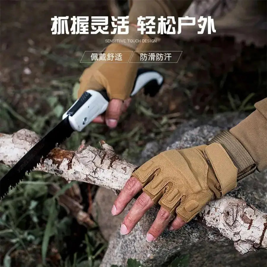 Guante Tactico Medio Dedo AG Kaki