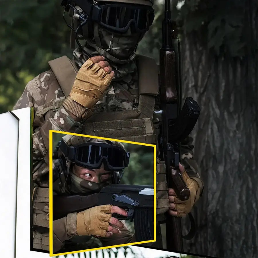 Guante Tactico Medio Dedo AG Verde