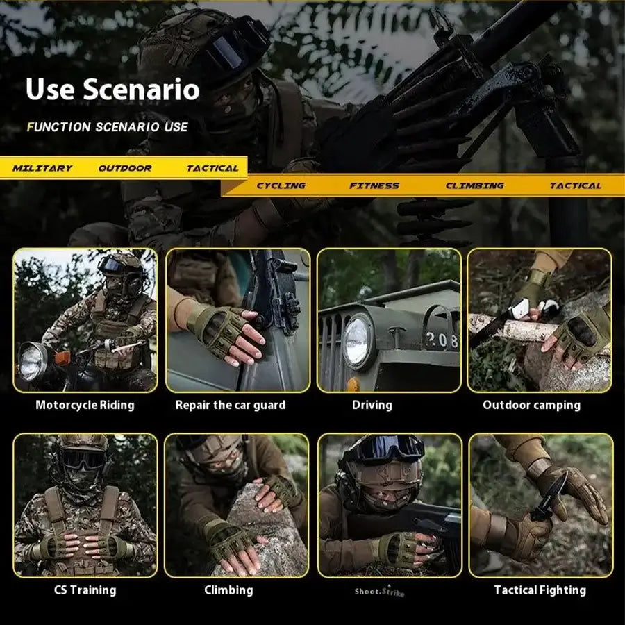 Guante Tactico Medio Dedo AG Kaki