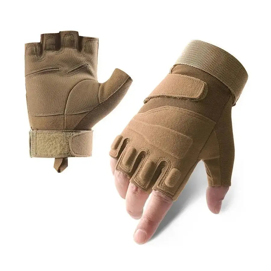 Guante Tactico Medio Dedo AG Kaki