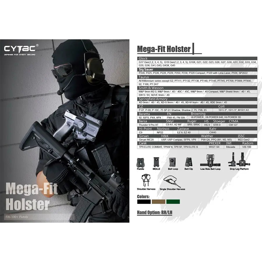 Holster Cytac Universal GEN 1 Transparente CY-UHFS