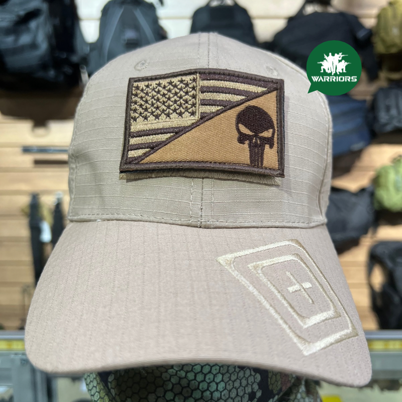 Parche punisher bandera usa R2 Negro Blanco