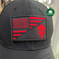 Parche punisher bandera usa R2 Negro Blanco