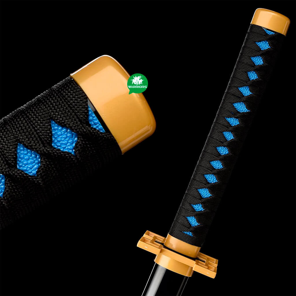 Katana corta negro azul Demon Slayer