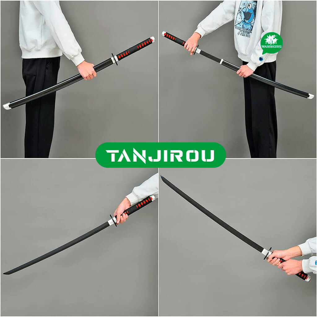 Katana Corta Negro Rojo Demon Slayer