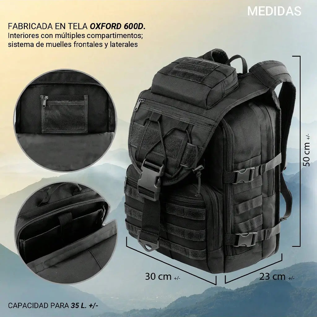 Morral Táctico Casco Solapa 50 Litros