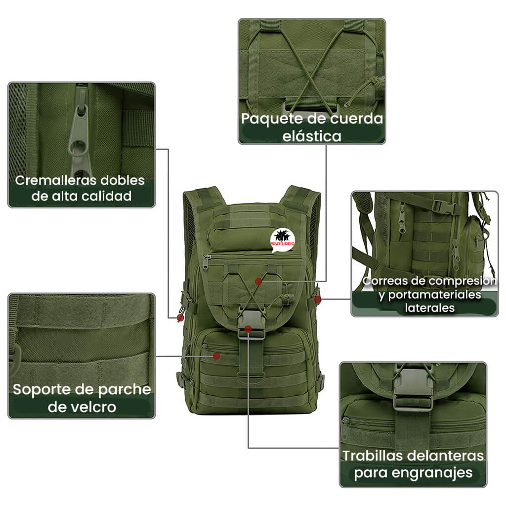 Morral Táctico Casco Solapa 50 Litros