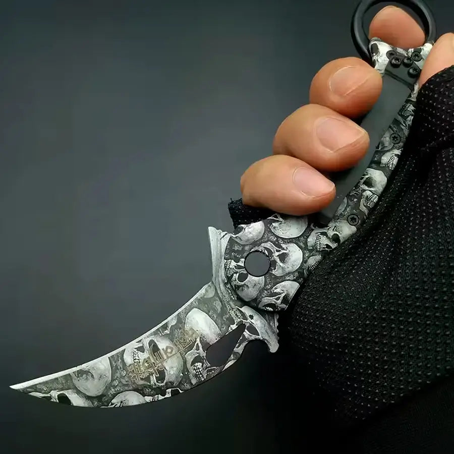 Navaja Karambit Calaveras Blanco