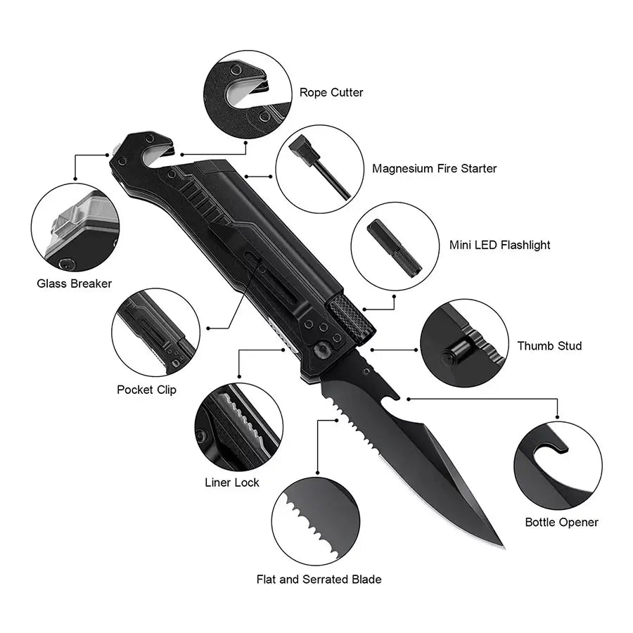 Cuchillo Navaja Tactica Multiherramienta 7 En 1