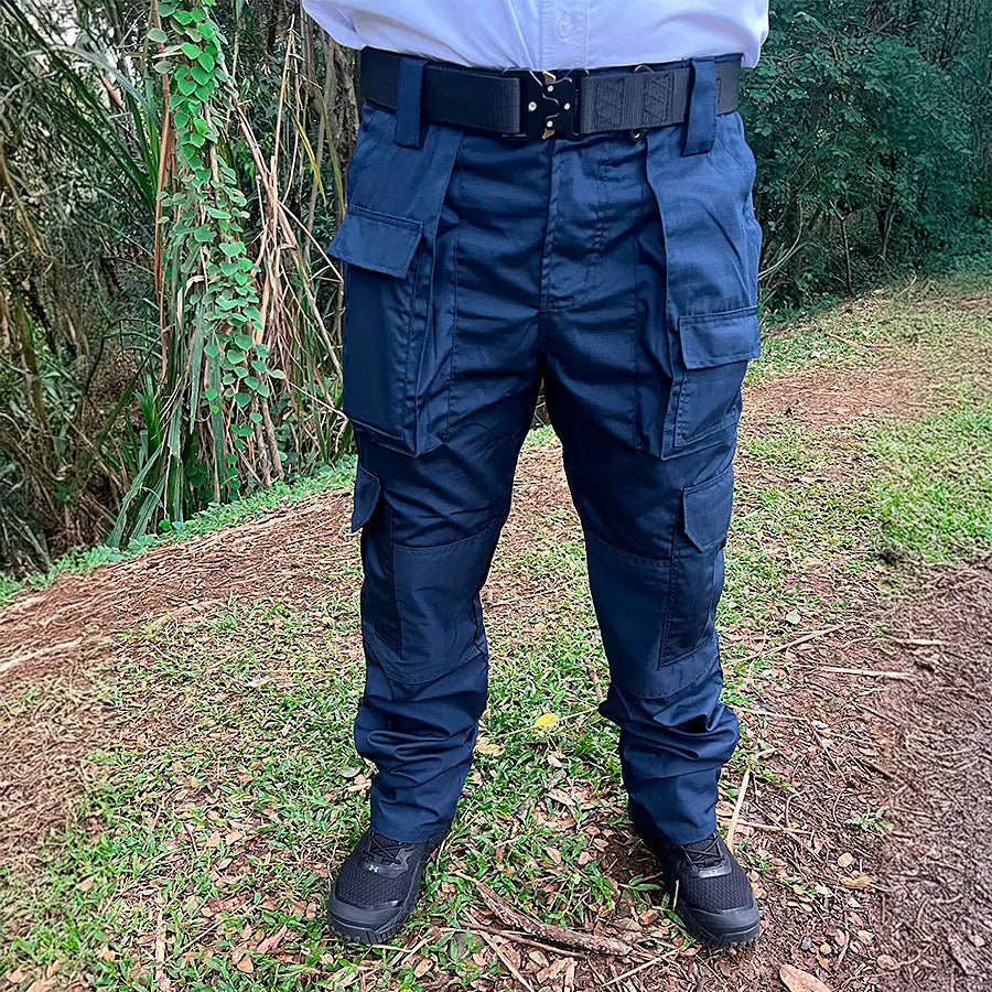 Pantalón Táctico Cargo 8 Bolsillos Azul