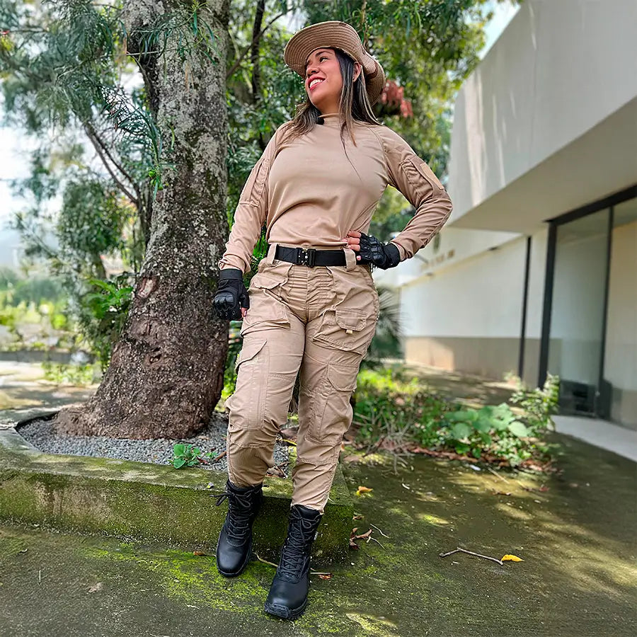 Pantalón Táctico Cargo 8 Bolsillos Beige