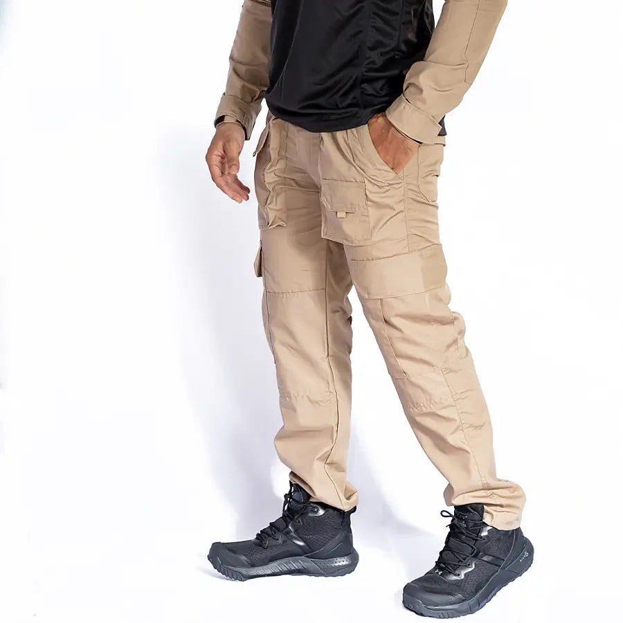 Pantalón Táctico Cargo 8 Bolsillos Beige