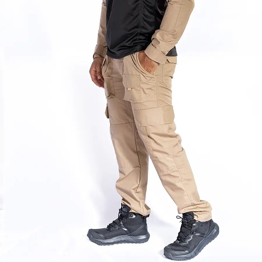 Pantalón Táctico Cargo 8 Bolsillos Beige