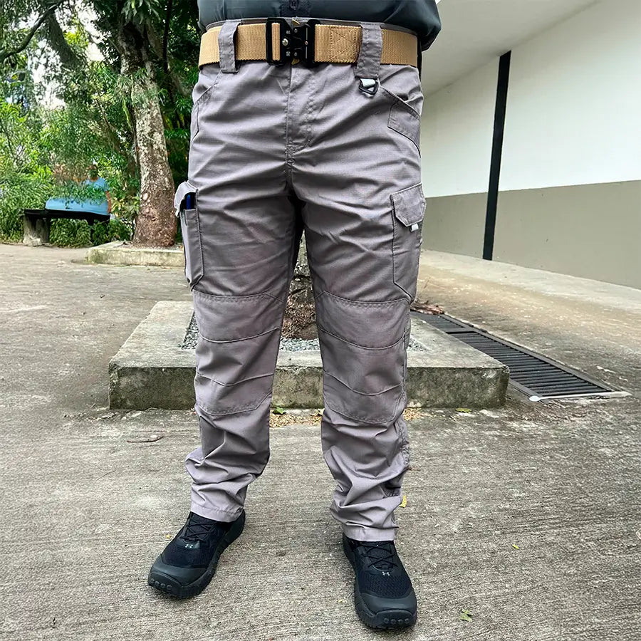 Pantalon Tactico Cargo 10 Bolsillos Gris