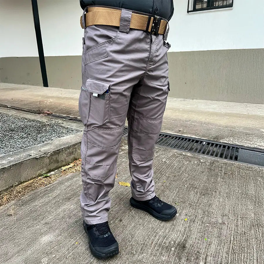 Pantalon Tactico Cargo 10 Bolsillos Gris