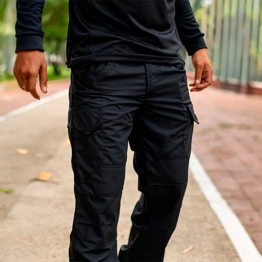 Pantalon Tactico Cargo 10 Bolsillos Negro - Main Image