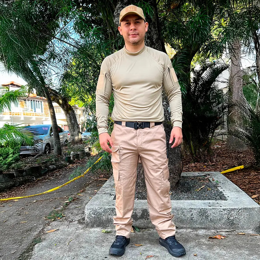 Pantalón Táctico Cargo 8 Bolsillos Beige