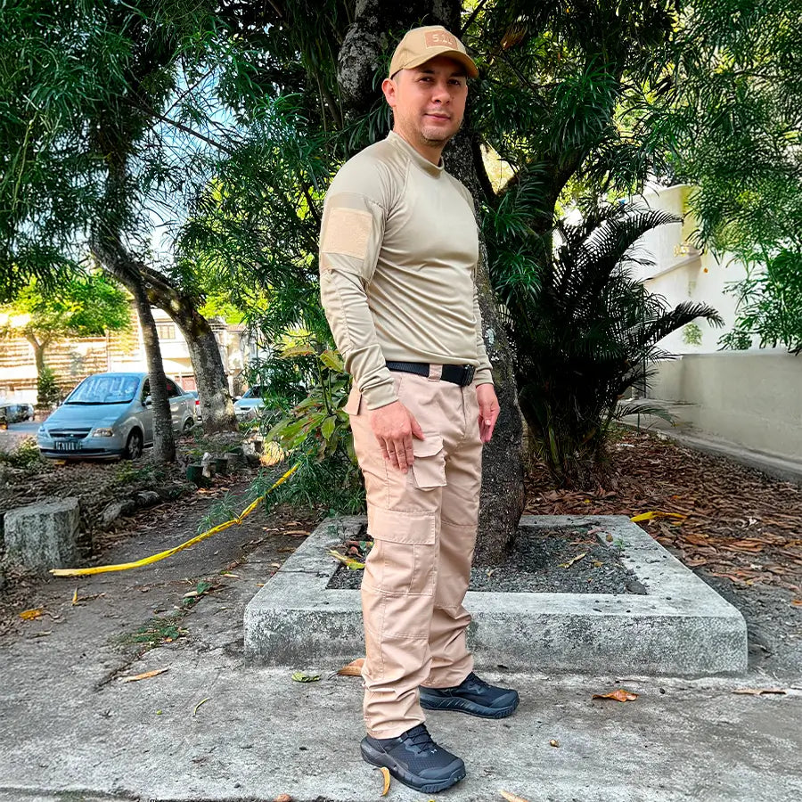 Pantalón Táctico Cargo 8 Bolsillos Beige