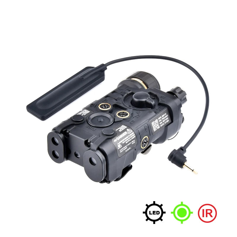 Torcia Laser Combo Per Softair – Modello LA-5/PEQ-15, Con Laser Visibile/IR E Luce LED – 5 Modalità, Attacco Weaver, Per M4, G36, AK