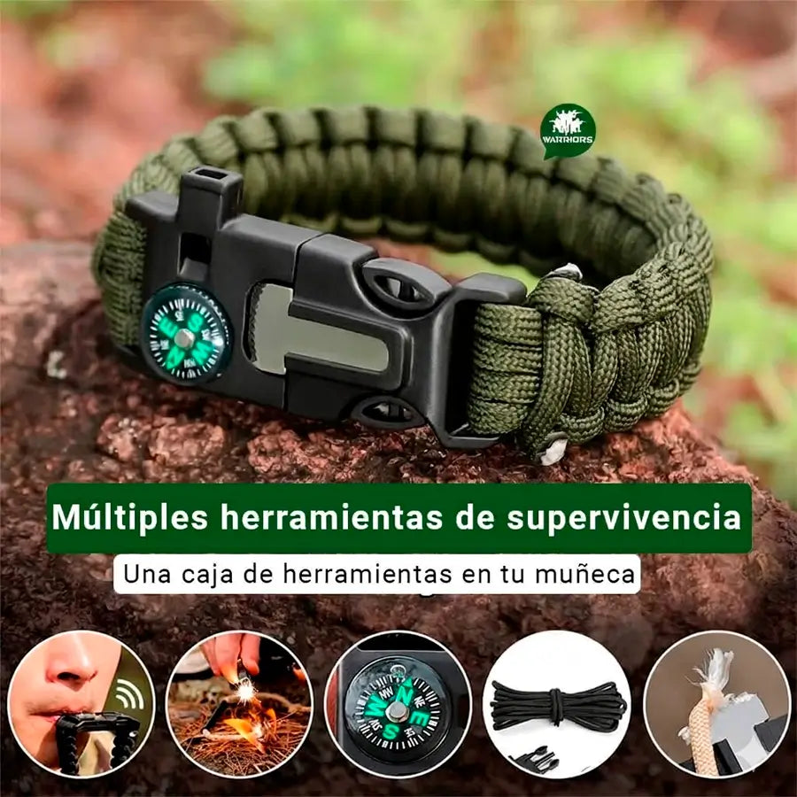 Manilla Supervivencia Brujula Verde