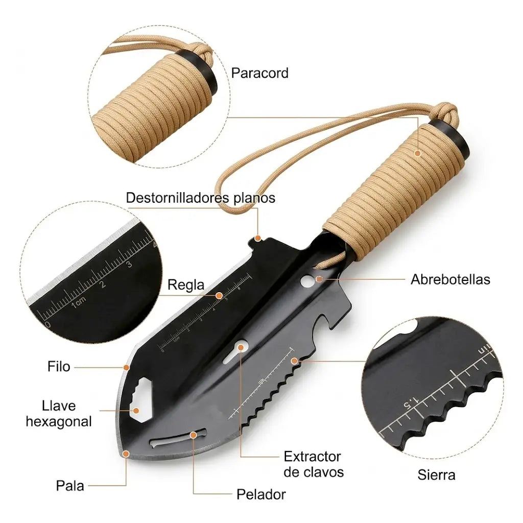 Pala Tactica Paracord Kaki